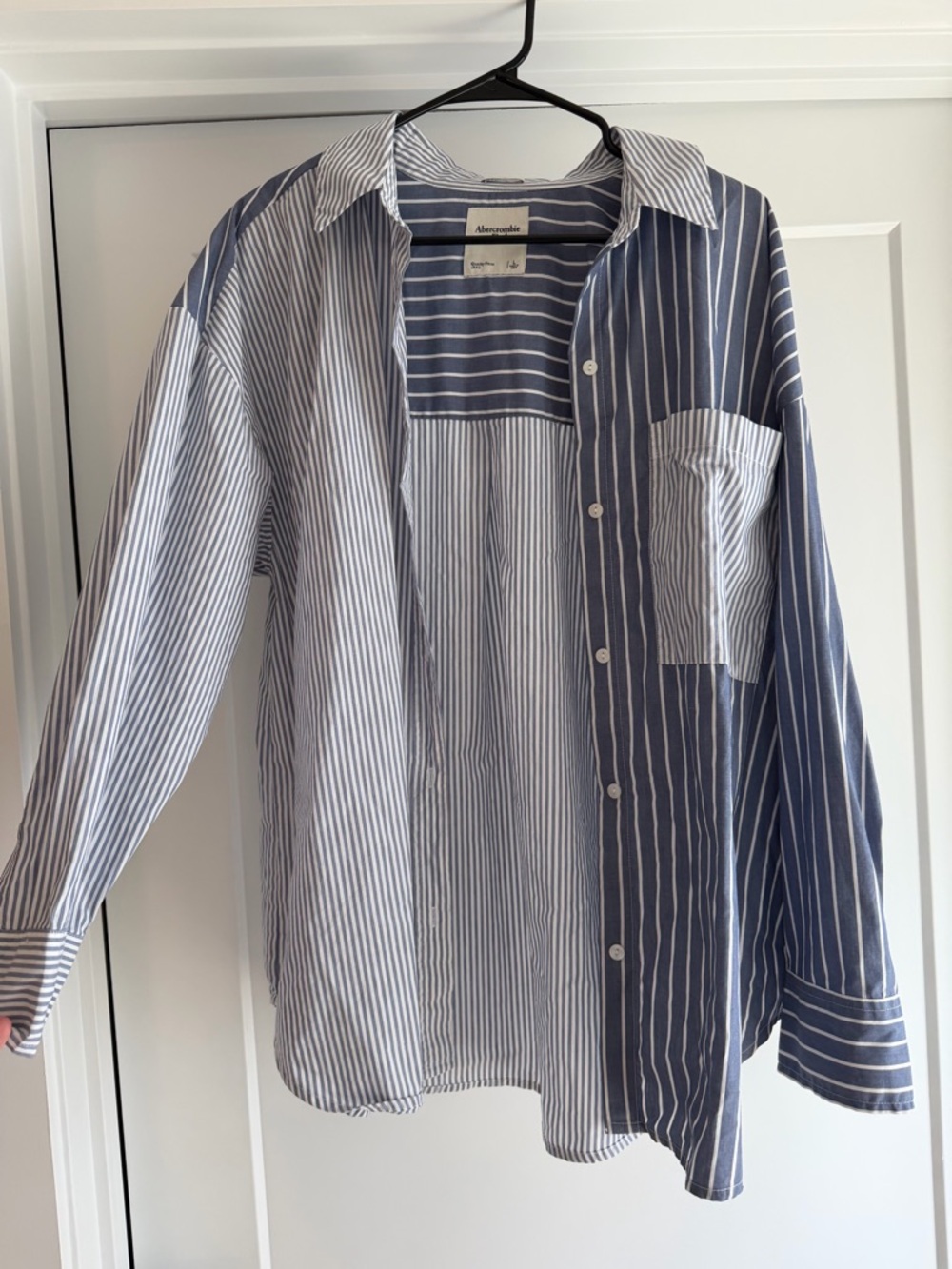 Abercrombie & Fitch Blue and White Striped Button-Down Shirt